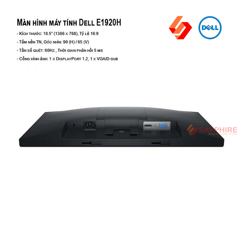 Màn hình Dell E1920H (18.5 inch/HD/TN/60Hz/5ms/200 nits/DP+VGA)