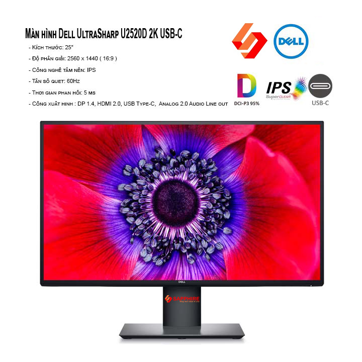 Màn hình Dell UltraSharp U2520D 25 inch QHD - usb type C