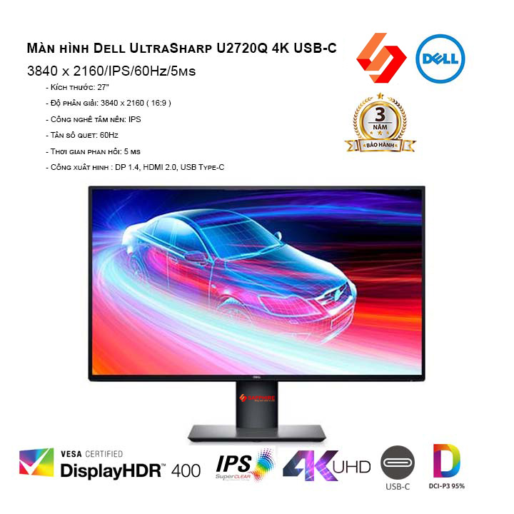 Màn hình Dell UltraSharp U2720Q 4K USB-C (3840 x 2160/IPS/60Hz/5ms)