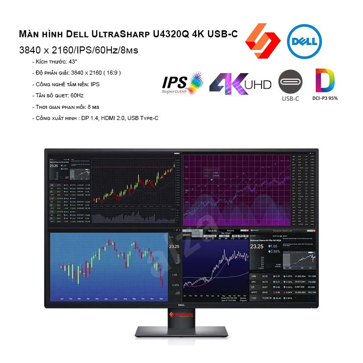 Màn hình Dell UltraSharp U4320Q 4K USB-C (3840 x 2160/IPS/60Hz/8 ms)