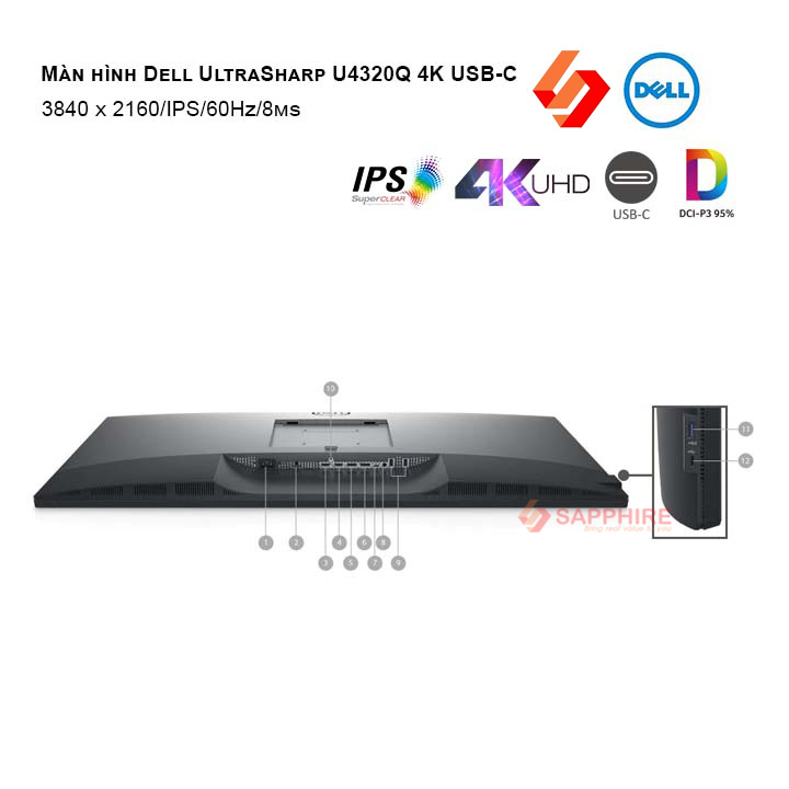 Màn hình Dell UltraSharp U4320Q 4K USB-C (3840 x 2160/IPS/60Hz/8 ms)