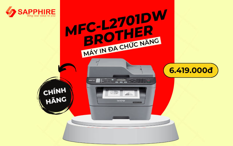 Máy in laser trắng đen Brother MFC-L2701DW