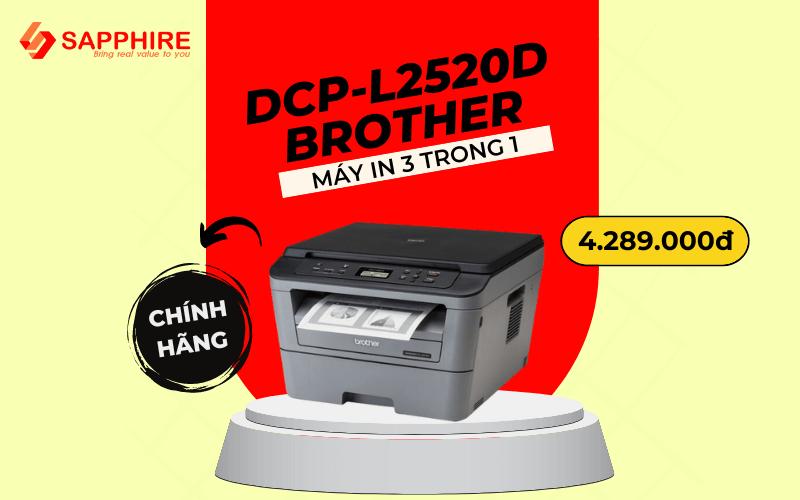 Máy in laser trắng đen Brother DCP-L2520D (3 trong 1)